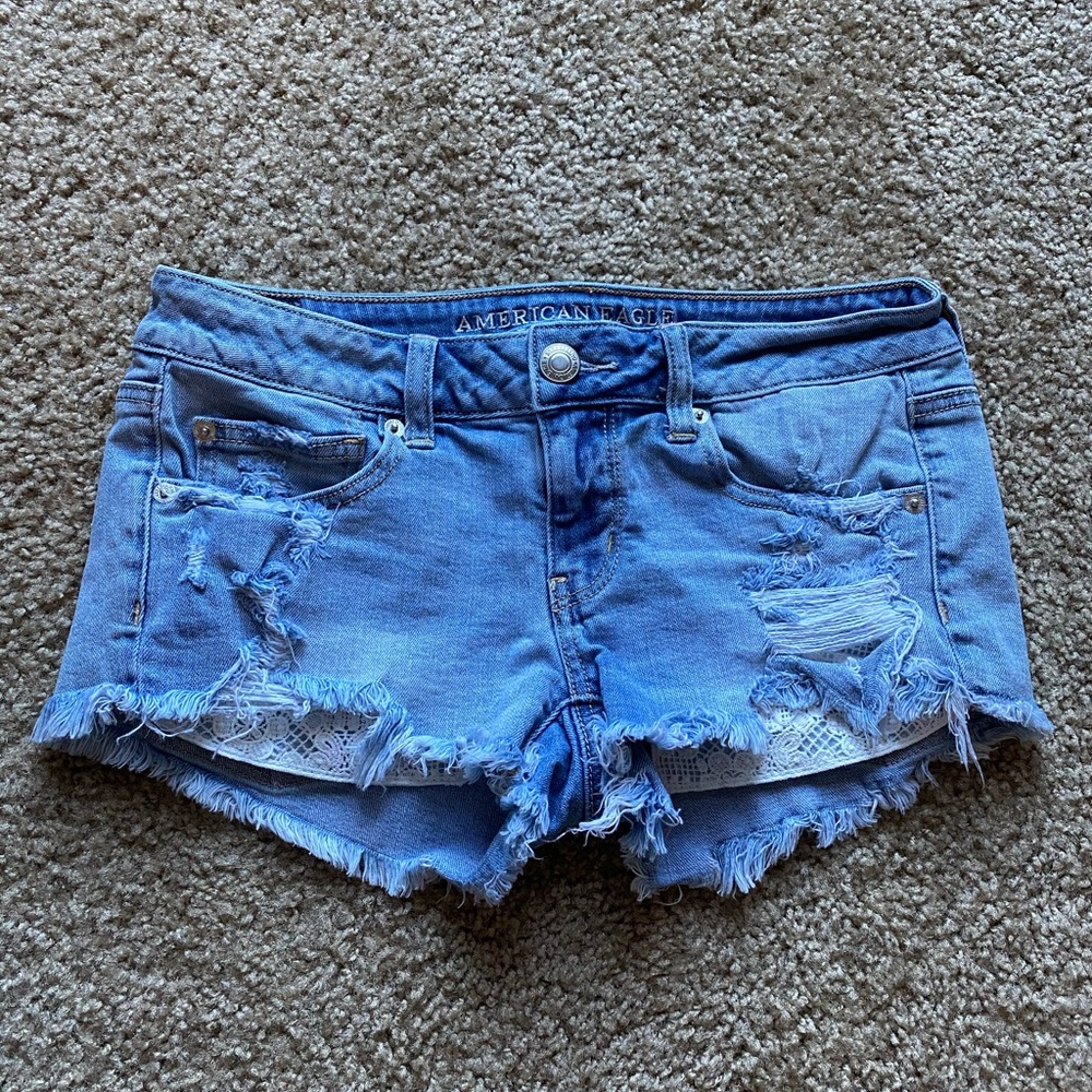 American Eagle super low rise shortie shorts